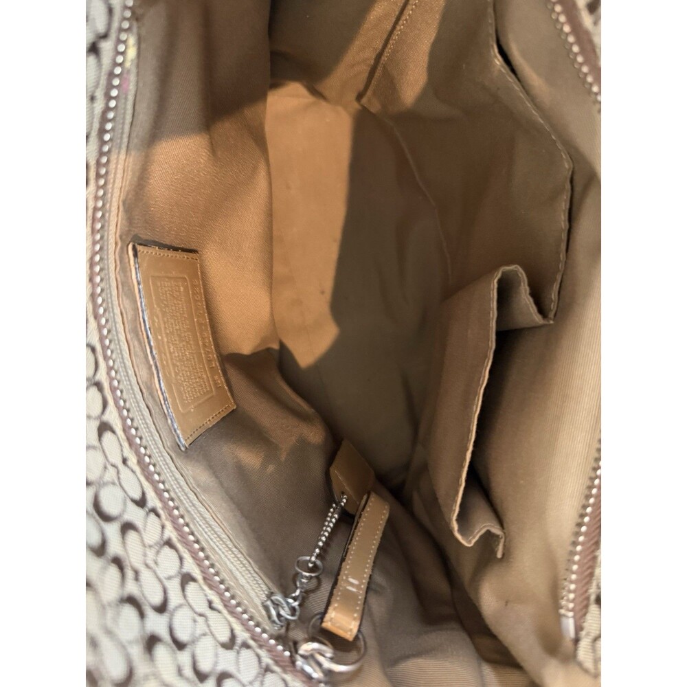 COACH L0749-F11526 Gallery Monogram Tote Handbag Canvas Leather Khaki Brown - Picture 6 of 6
